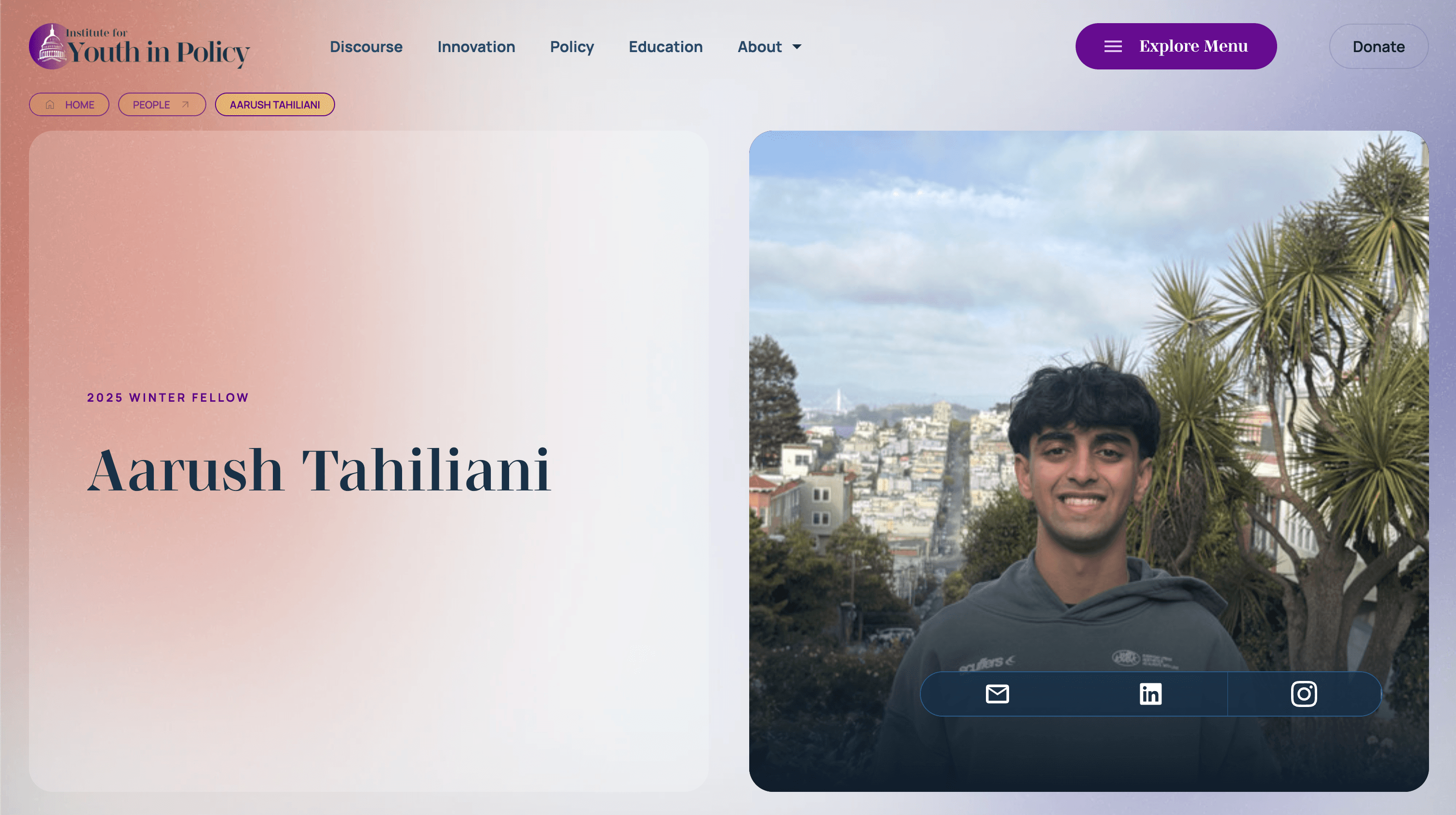 Institute for Youth in Policy Fellowship